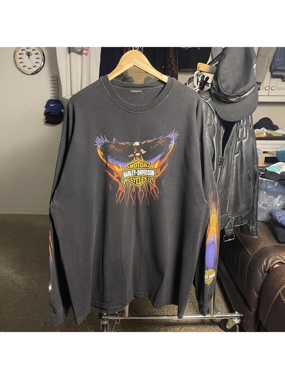 Harley Davidson Flaming Eagle Longsleeve Shirt